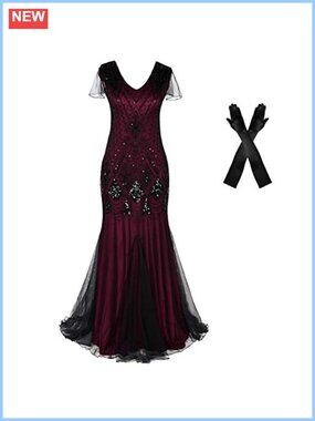 Women Flapper Evening Dress Plus Size 1920s Gatsby Formal Gown